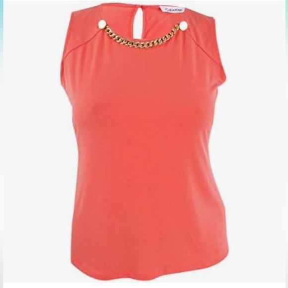 Calvin Klein Tops - Coral Calvin Klein Sleeveless Blouse